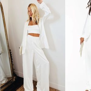 Show me your mumu white satin pants size XL